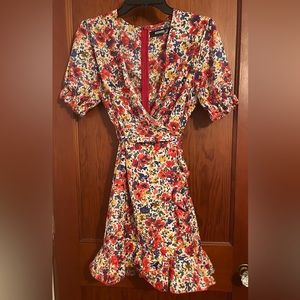 Missguided Floral Zip Up Dress
